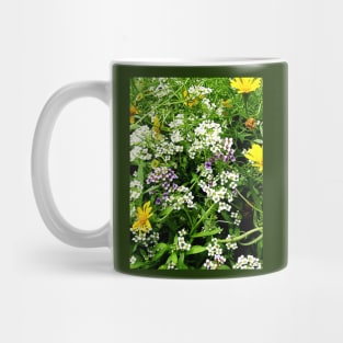 White, Lavender and Yellow Wild Flowers Mug